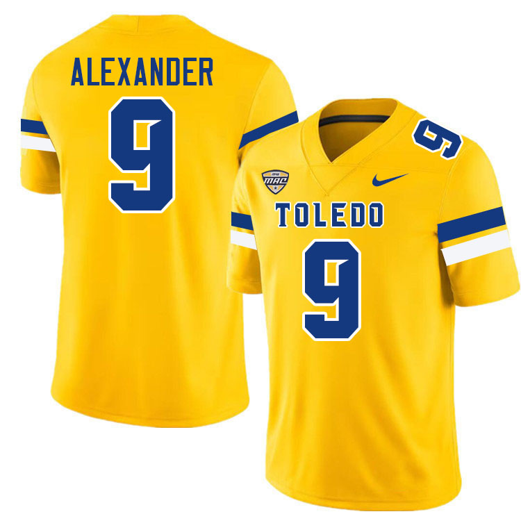 Darius Alexander Toledo Jersey,Toledo Rockets #9 Darius Alexander Jersey Youth College-Gold